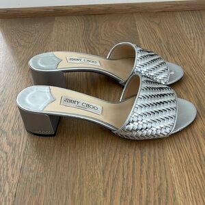 Jimmy Choo Silver Heel Sandals